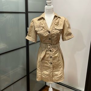 Tan Short Sleeve Tunic with Belt